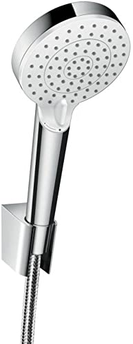 Thumbnail for hansgrohe Crometta Duschkopf inkl. Duschkopfhalterung, 2 Strahlarten, Weiß/Chrom, Set mit Brauseschlauch 1,25m im Sale