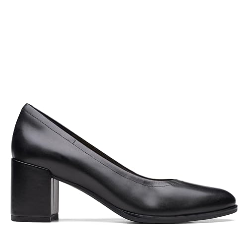 Clarks Damen Freva55 Court Pump, Black Leather, 39 EU im Sale