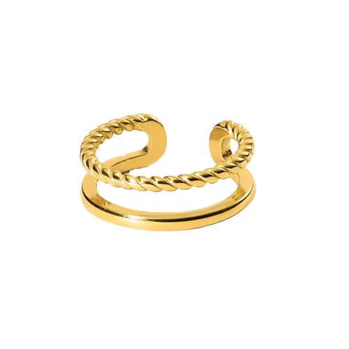 Purelei Mau Ring Adjustable – Verstellbarer Ring in Gold, Silber und Roségold – Elegantes Design mit gedrehter Optik – im Sale