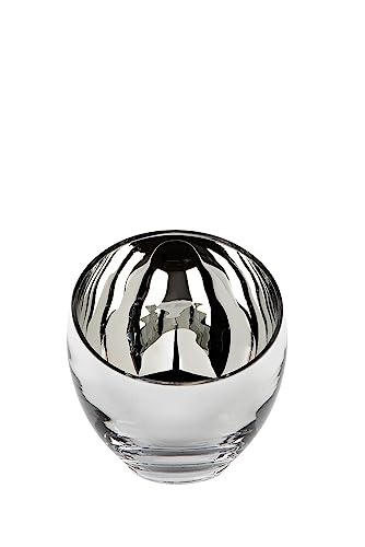 Fink Teelichthalter Candy Glas Silber, H11, D11 im Sale