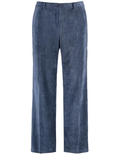 Samoon Damen Feine Cordhose mit weitem Bein Carlotta unifarben reguläre Länge Dark Lake Blue 56 im Sale