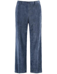 Thumbnail for Samoon Damen Feine Cordhose mit weitem Bein Carlotta unifarben reguläre Länge Dark Lake Blue 56 im Sale