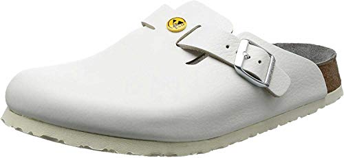 BIRKENSTOCK Boston Wei Antistatik Naturleder, Weiß, 37 EU im Sale