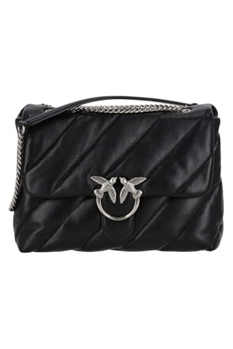 Pinko Damen Love Big Puff Cl Sheep Nappa Tasche, Z99o_schwarz-Old Silver im Sale