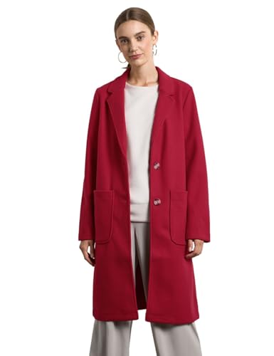 STREET ONE Damen A201956 Mantel mit Revers, Carpet red, 36 im Sale