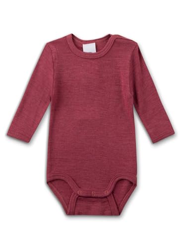 Sanetta Body Langarm Rot aus Merino-Wolle & Seide | Hochwertiger und nachhaltiger Body für Mädchen & Jungen aus Wolle-Seide-Mix. Baby Body 44 im Sale