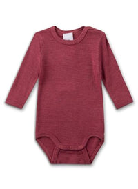 Thumbnail for Sanetta Body Langarm Rot aus Merino-Wolle & Seide | Hochwertiger und nachhaltiger Body für Mädchen & Jungen aus Wolle-Seide-Mix. Baby Body 44 im Sale