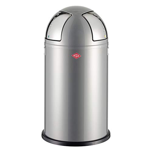 Wesco Push Two pedal bin, stainless steel, 40 x 40 x 77.5 cm