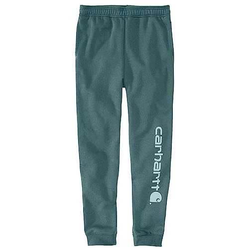 Carhartt Herren-Jogginghose mit lockerer Passform, mittelschwer, konisch, Logo-Grafik, Sea Pine Heather, Groß im Sale