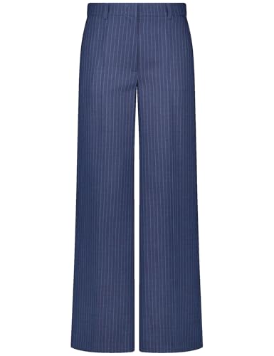 Gerry Weber Damen Elegante Stoffhose mit Nadelstreifen gestreift reguläre Länge Blue Striped 40 im Sale