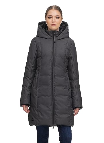 Ragwear AMARRI women's coat, parka, quilted coat, long jacket, stand-up collar, waterproof, gray, on sale