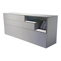 Thumbnail for Hülsta Sideboard Tetrim 4174112 Lack Reinweiß Rahmen Silber Mit Beleuchtung im Sale