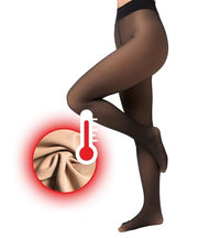 Thumbnail for Nur Die Strumpfhose Warm & Transparent mit Innenfleece 80 DEN Thermostrumpfhose gefütterte Fein-Strumpfhose beige durchscheinend Komfortbund Damen im Sale