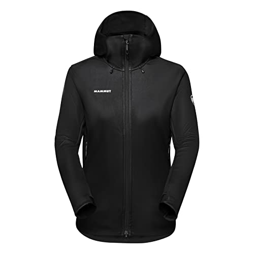 Mammut Ultimate VII Hooded Softshell Jacket Women | Softshelljacke für Damen, Atmungsaktiv & Winddicht, Outdoor Wanderjacke, Gore-Tex Funktionsjacke, Allwetterjacke | Schwarz, im Sale
