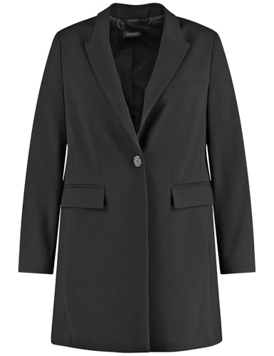 Samoon Damen Stilvoller Longblazer Langarm, Armschlitze unifarben Black 46 im Sale