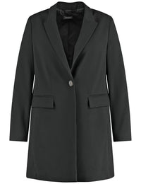 Thumbnail for Samoon Damen Stilvoller Longblazer Langarm, Armschlitze unifarben Black 46 im Sale