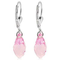 Thumbnail for Ohrringe Ohrhänger Tropfen Markenkristalle 925 Sterling Silber Koralle NOBEL SCHMUCK im Sale