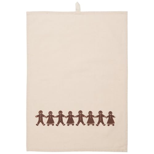 IB Laursen Weihnachtliches Geschirrtuch Villum Natur Küchentuch Weihnachten Lebkuchen Lebkuchenpärchen Design, 50x70 cm, 100% Baumwolle im Sale
