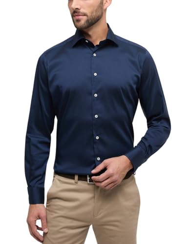 ETERNA Modern Fit Performence Hemd Langarm New Kent Stretch grau im Sale
