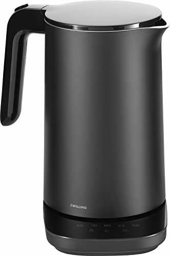 ZWILLING ENFINIGY Wasserkocher Pro mit Temperatureinstellung, Edelstahl-Kalkfilter & Warmhaltefunktion, 1850 Watt, 1,5 Liter, Schwarz im Sale