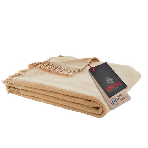 Ibena Braga Fransendecke 150x200 cm - Baumwollmix weich, warm & waschbar, Kuscheldecke mit Fransen hellgrau einfarbig im Sale
