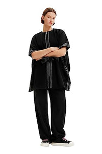 Thumbnail for Desigual Women's Poncho_Cruces Milan, Black, One Size im Sale