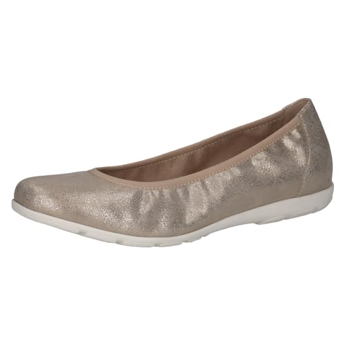 CAPRICE Women's Ballerinas Round Toe Elegant, Beige (Taupe Metallic), EU on Sale