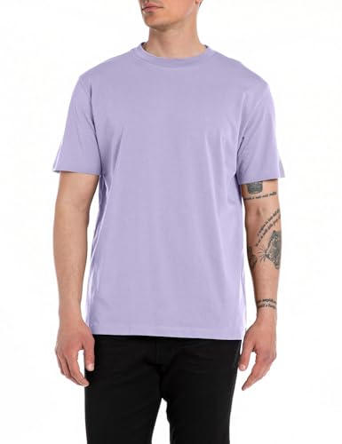 Replay Herren T-Shirt Kurzarm aus Baumwolle, White 001 (Weiß), im Sale