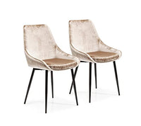 Thumbnail for Kare Design Chair East Side (2/Set), Beige, Upholstered Chair, Dining Chair, Velvet Look, Steel Feet, 83x48x57 cm (H/W/D) on Sale