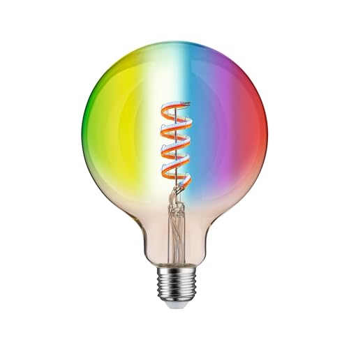 Paulmann 29158 Filament 230V Smart Home Zigbee LED Kolben ST64 E27 470lm 6,3W RGBW+ dimmbar Gold Leuchtmittel im Sale