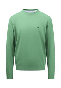 Thumbnail for FYNCH-HATTON Strickpullover aus Baumwolle mit Rundhalsausschnitt Turf Green/ im Sale