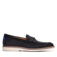 Thumbnail for Clarks Herren Atticus LT Slip Slipper, Navy Suede, 45 EU im Sale