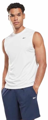 Reebok Herren Trainieren ärmellose Tech T-Shirt, Schwarz, im Sale