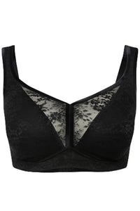 Thumbnail for Ulla Popken Damen Minimizer, Wireless, foamcup, Jaquard 830098 BH, schwarz, 95C im Sale