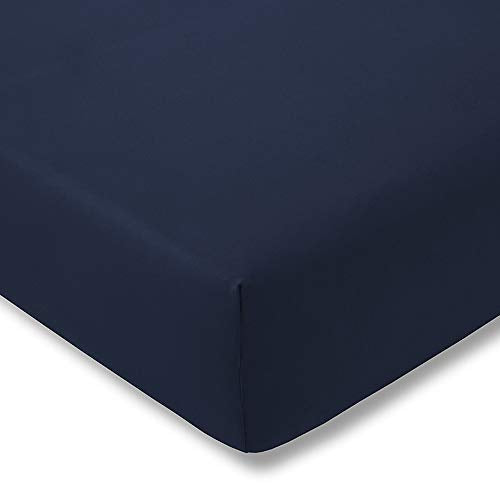 ESTELLA fitted sheet, twisted jersey | Sapphire | 150x200 cm | suitable for mattresses 140-160 cm (width) x 200-220 cm (length) | dryer-safe and non-iron | 100% cotton | 97% cotton, 3% elastane on sale