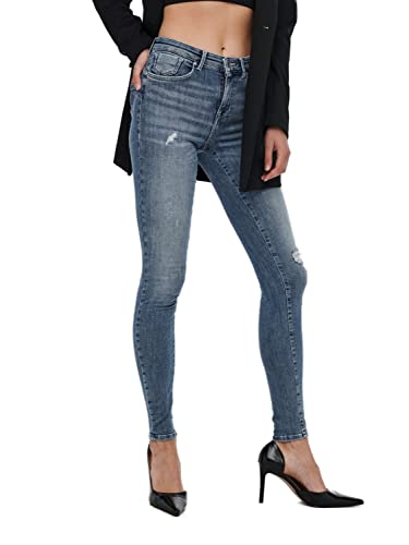 ONLY women's jeans ONLPOWER MID Push UP REA264 - Skinny Fit - Blue - Medium Blue, on sale