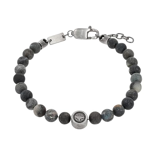 s.Oliver bracelet stainless steel men's bracelet, 20+2 cm, silver, compass, comes in jewelry gift box, on sale