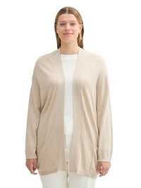 Thumbnail for TOM TAILOR Damen 1044773 Plussize Basic Cardigan Strickjacke, 25955-Dusty Beige Melange, 50 Plus im Sale