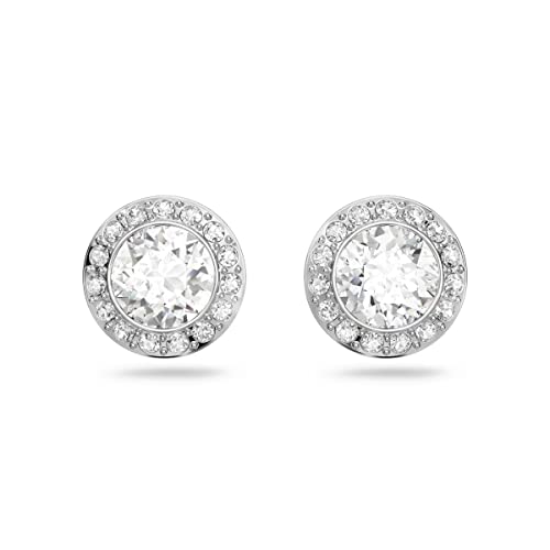 Swarovski Una Angelic Pierced Earrings, Round Cut, White, Rhodium-Plated on Sale