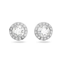 Thumbnail for Swarovski Una Angelic Pierced Earrings, Round Cut, White, Rhodium-Plated on Sale