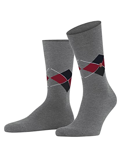 Burlington Herren Socken Multi King SO Baumwolle gemustert 1 Paar, Grau (Light Grey Melange 3390), 40-46 im Sale