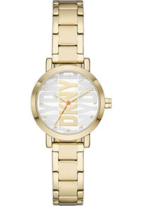 Thumbnail for DKNY Damenuhren Soho, QuarzDreizeiger Uhrwerk, 28MM Gold Alloy Gehäuse mit Edelstahlarmband, NY6647 im Sale
