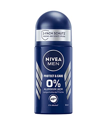 NIVEA MEN Protect &amp; Care Deodorant Roll-On (50 ml), gentle deodorant without aluminum (ACH) for a long-lasting fresh skin feeling, caring deodorant with 48h deodorant protection on sale