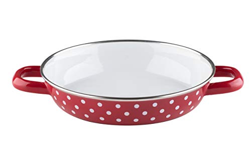 Riess, 0044-077, Egg Pan 20, COUNTRY - DOT RED, Color red, Diameter 20 cm, Height 4 cm, Enamel, Induction on Sale