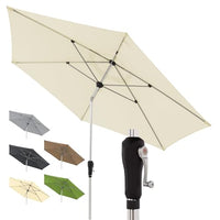Thumbnail for Doppler Parasol SL-AZ Auto Tilt 330 cm Natural I Garden Parasol Foldable I Crank Parasol with UV Protection 80+ I Crank Parasol Made of Aluminum I Rain-Repellent Polyester Canopy