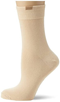 Thumbnail for Nur Die Damen 3er Pack Passt Perfekt Atmungsaktive Baumwolle Einfarbig Komfortbund Ohne Drückende Naht Socken, Beige, 35-38 EU