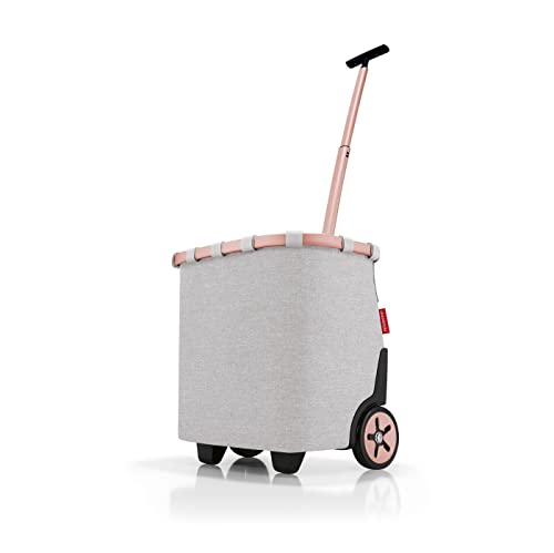reisenthel carrycruiser Portable shopping trolley with sturdy aluminum frame, shoulder strap, and removable mesh inner pocket. Made of water-repellent material, Color: Sky Rose on sale.