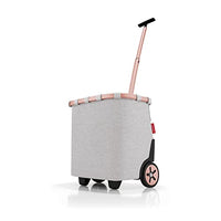 Thumbnail for reisenthel carrycruiser Portable shopping trolley with sturdy aluminum frame, shoulder strap, and removable mesh inner pocket. Made of water-repellent material, Color: Sky Rose on sale.