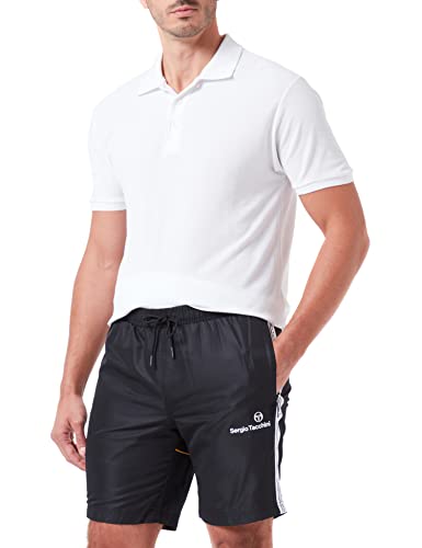 Sergio Tacchini Men's Nastro Shorts, Black/Harvest Gold, on Sale