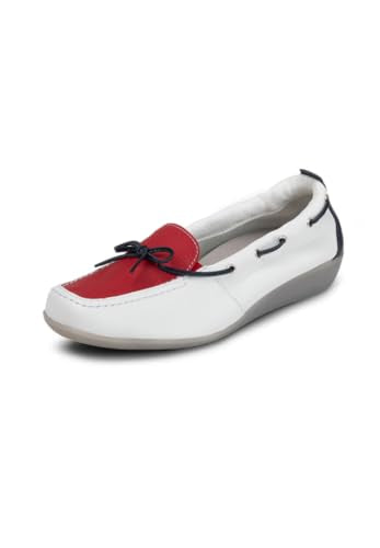VITAFORM Mokassins Damen Leder Weite H - Bequeme und Elegante Damen Schuhe - Leichte Slipper aus italienischem Hirschleder weiß 39 im Sale